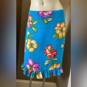 Lauren Ralph Lauren 100% Silk Skirts Womens Size 6, Ruffle hem